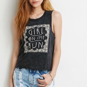 Forever 21 “Girl On The Run” Tank Top shirt